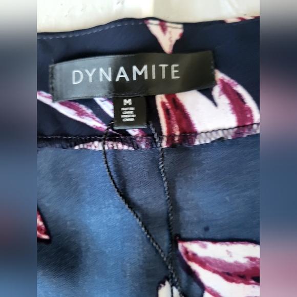 Dynamite Navy and Pink Floral Dress, Size Medium - Picture 3 of 4